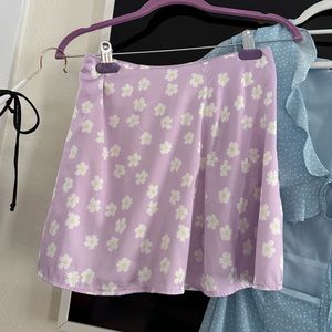 Purple satin flower skirt